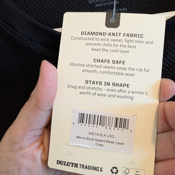 Duluth Trading Co Men's Charcoal Long Sleeve Tee - Picture 7 of 8